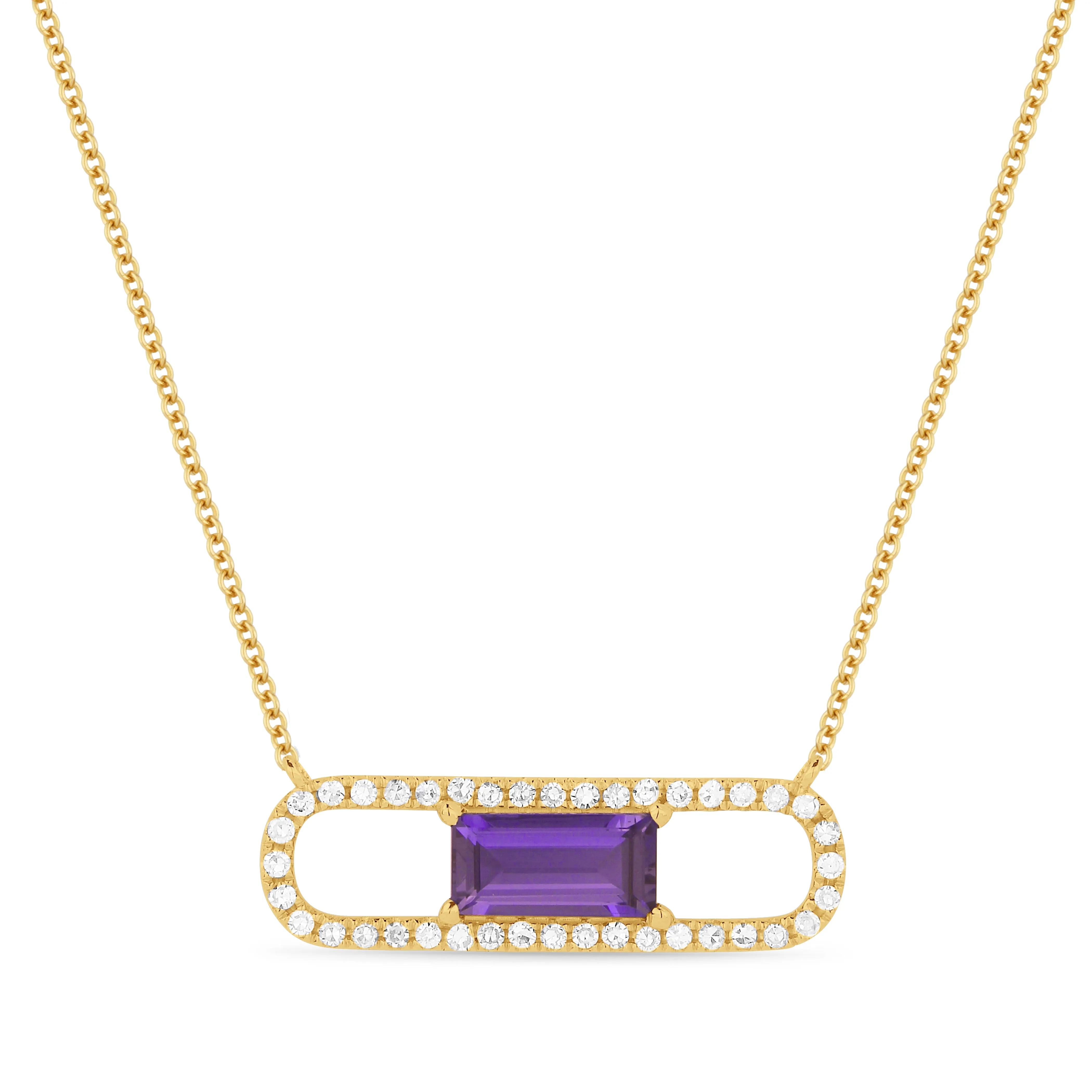 0.43ct Amethyst Necklace in 14K Rose Gold