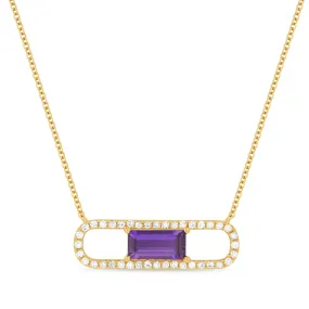 0.43ct Amethyst Necklace in 14K Rose Gold