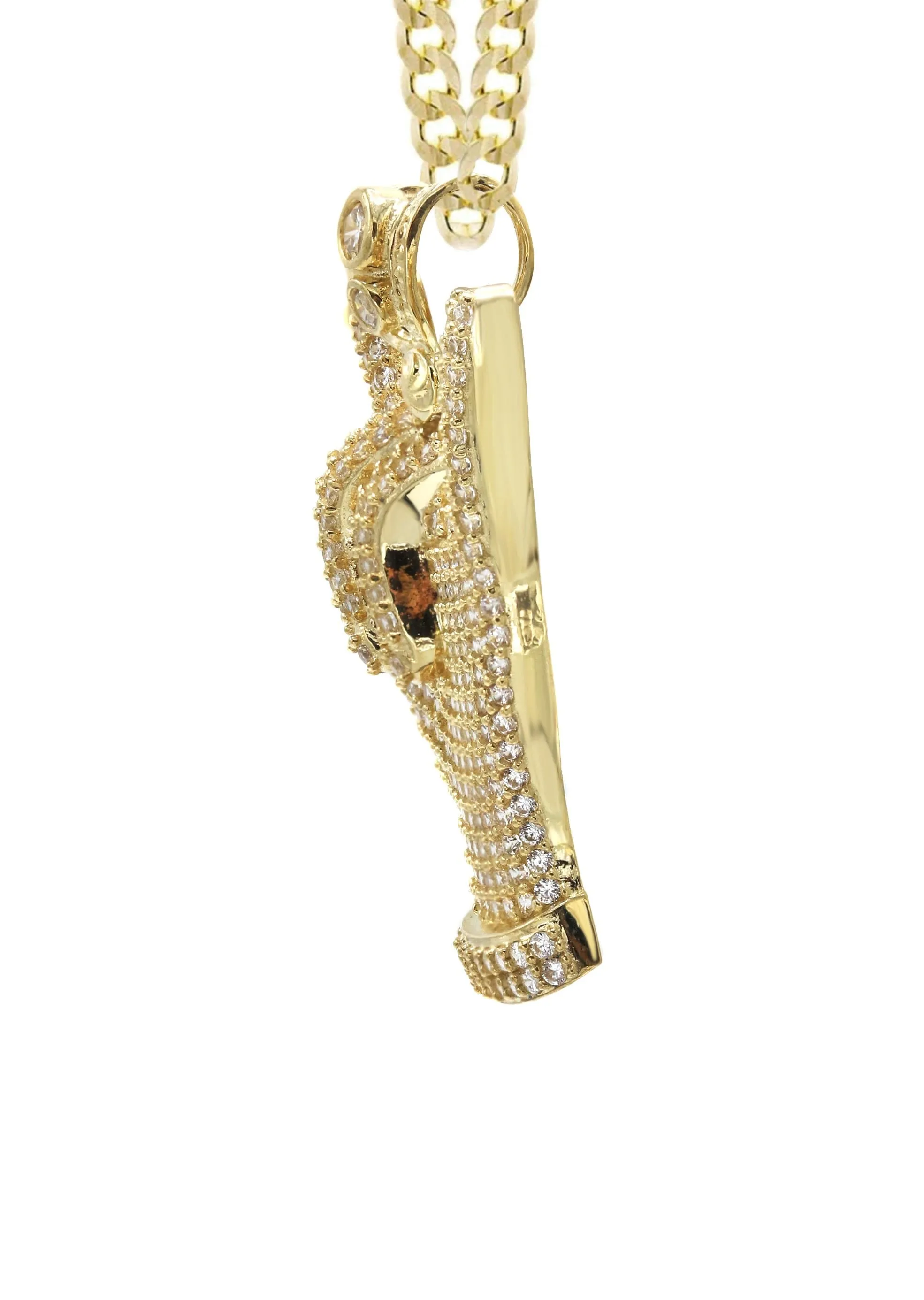 10K Yellow Gold Hand Horns Necklace | Appx. 16.4 Grams