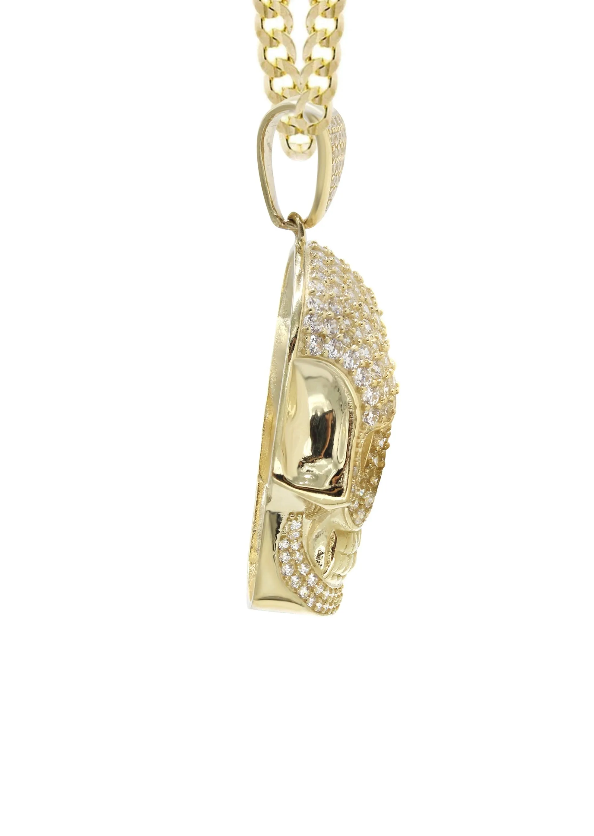 10K Yellow Gold Skull Head Necklace | Appx. 19.4 Grams