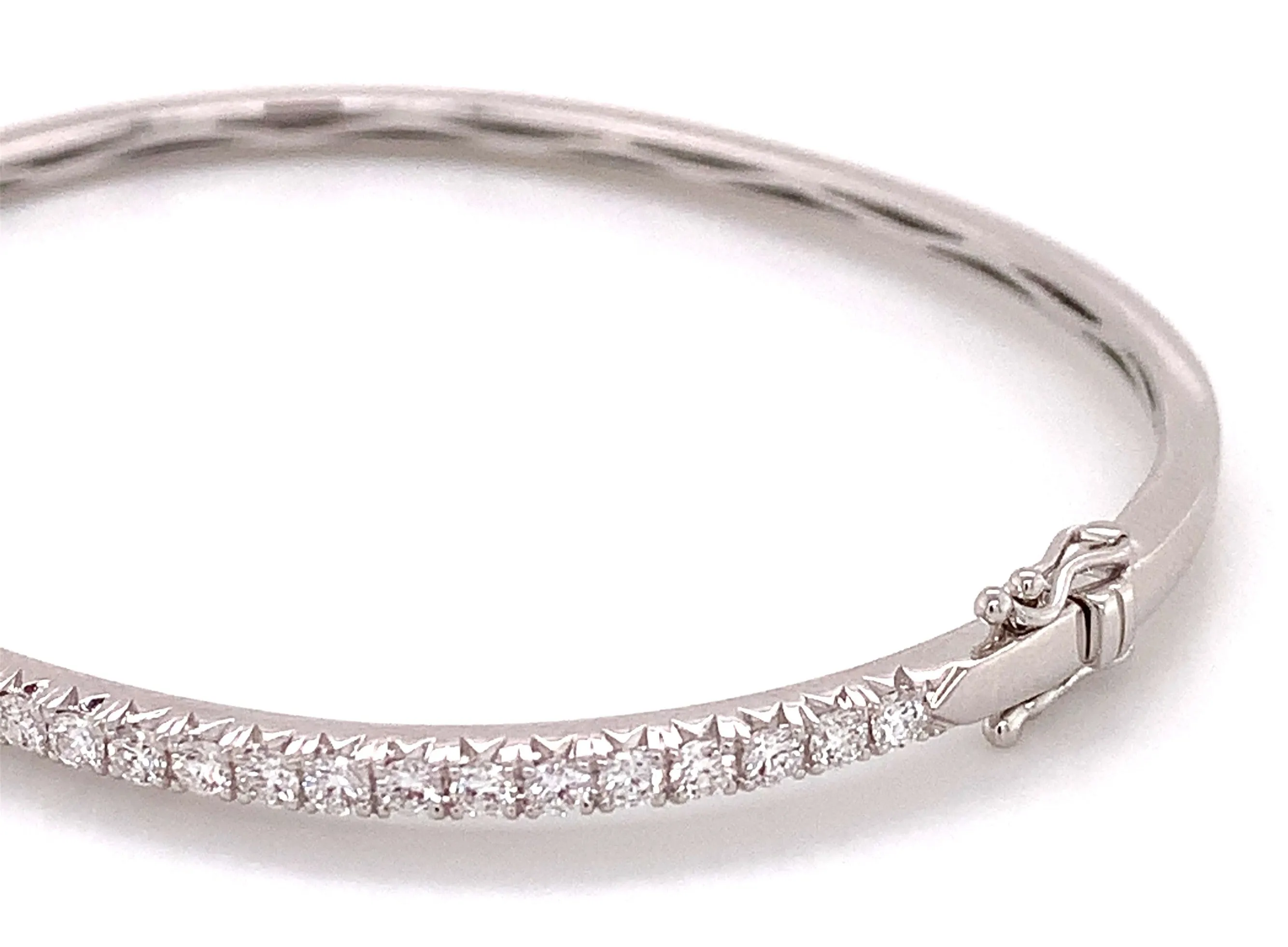 1.22ct t.w. White Gold Diamond Bangle Bracelet
