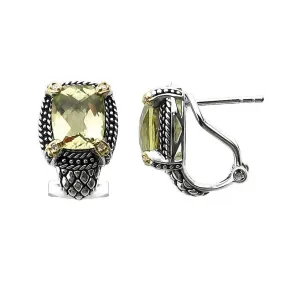 14K And 925 Sterling Silver Earrings With Lemon Quartz (141E114812QL)
