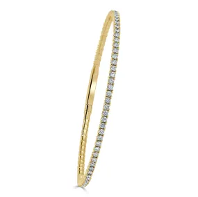 14k Gold & Diamond Flexible Bangle - 2.00ct