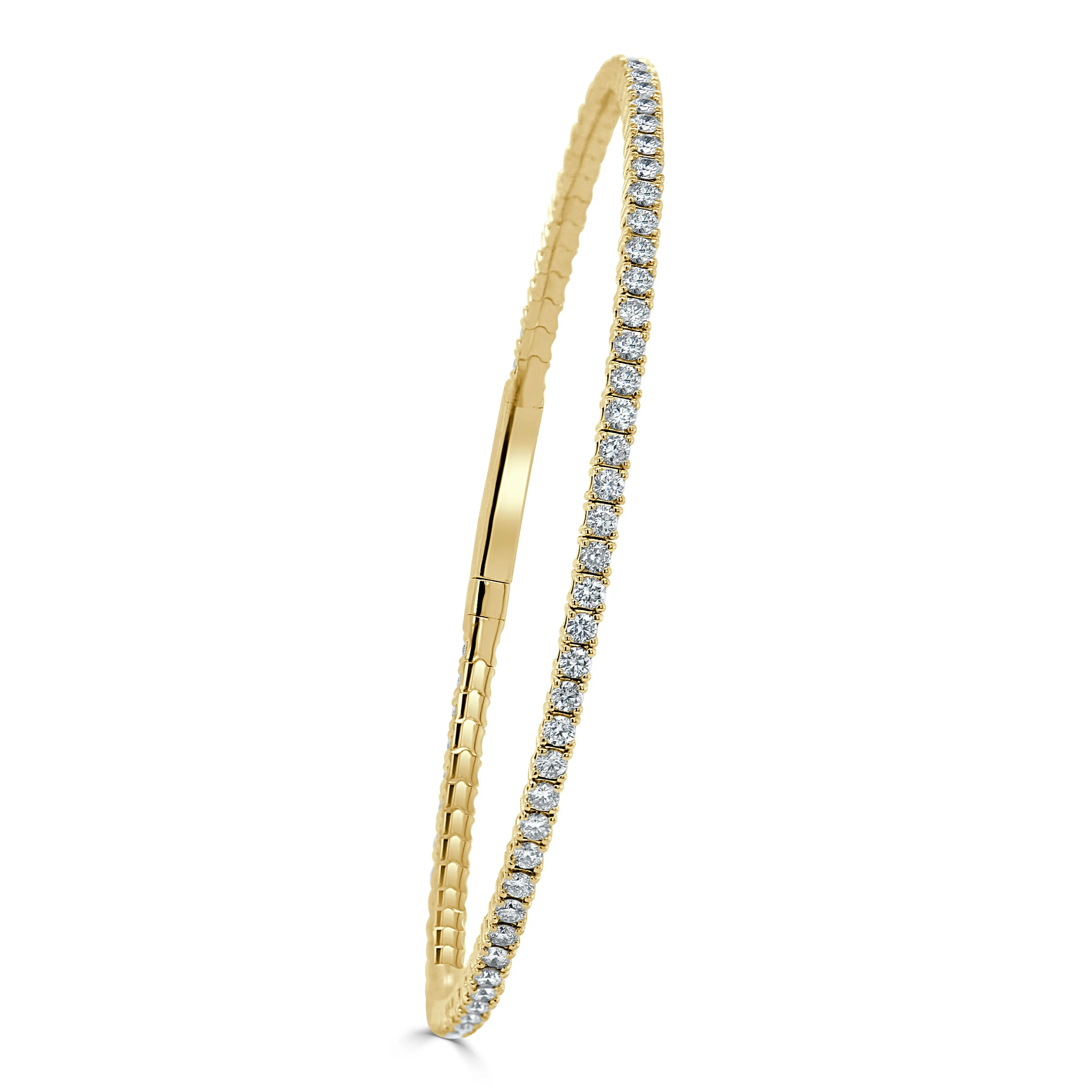 14k Gold & Diamond Flexible Bangle - 2.00ct