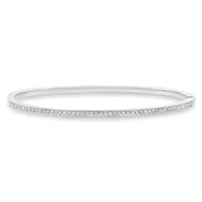 14k White Gold Diamond Bangle Bracelets