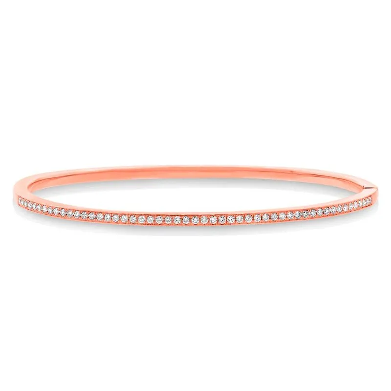 14k White Gold Diamond Bangle Bracelets