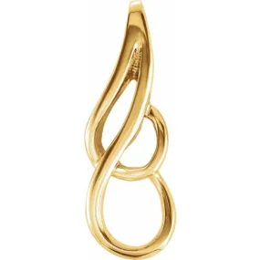 14K Yellow 22x8.5 mm Freeform Pendant