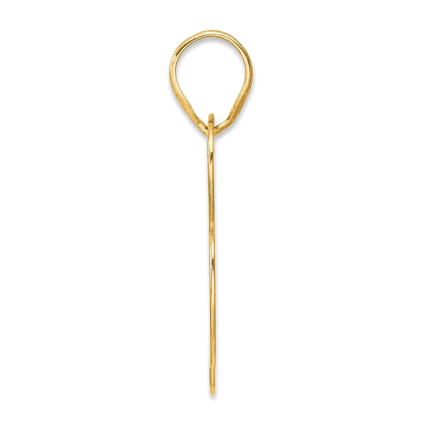 14k Yellow Gold Polished Finish Block Script Design Number 78 Charm Pendant