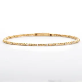 14KY 0.30CTW DIAMOND SINGLE ROW BEADED BANGLE