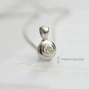 18ct White Gold Diamond Single Stone Pendant 0.20ct
