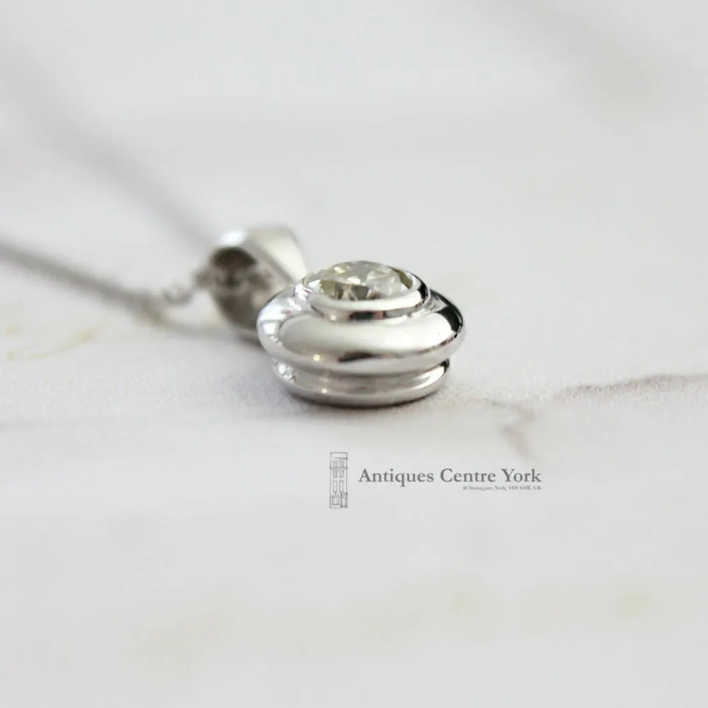 18ct White Gold Diamond Single Stone Pendant 0.20ct