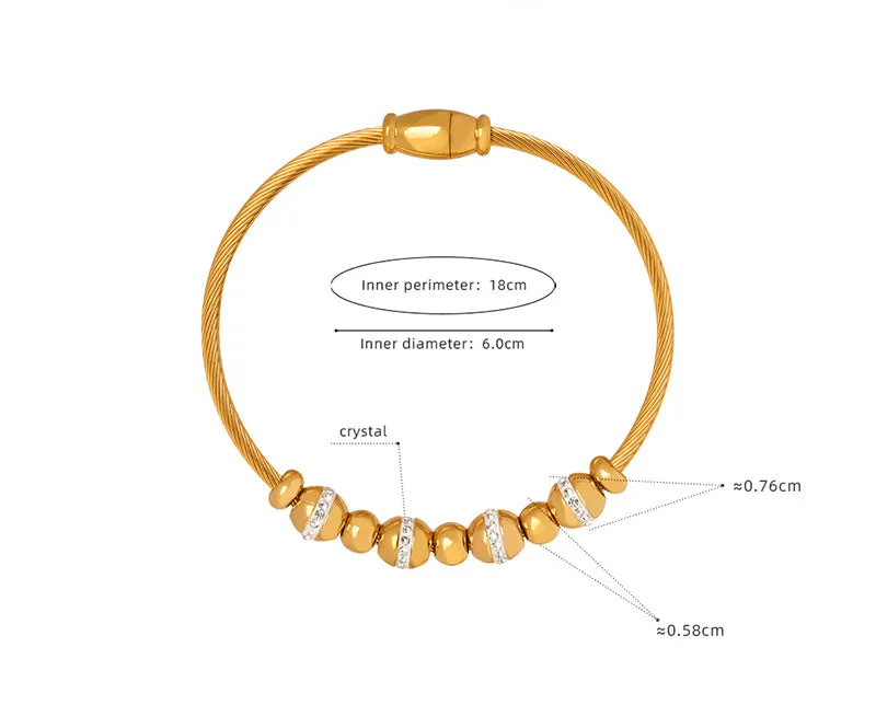 18K gold exquisite and noble heart-shaped/round/oval/eye/butterfly/ball bead design bracelet