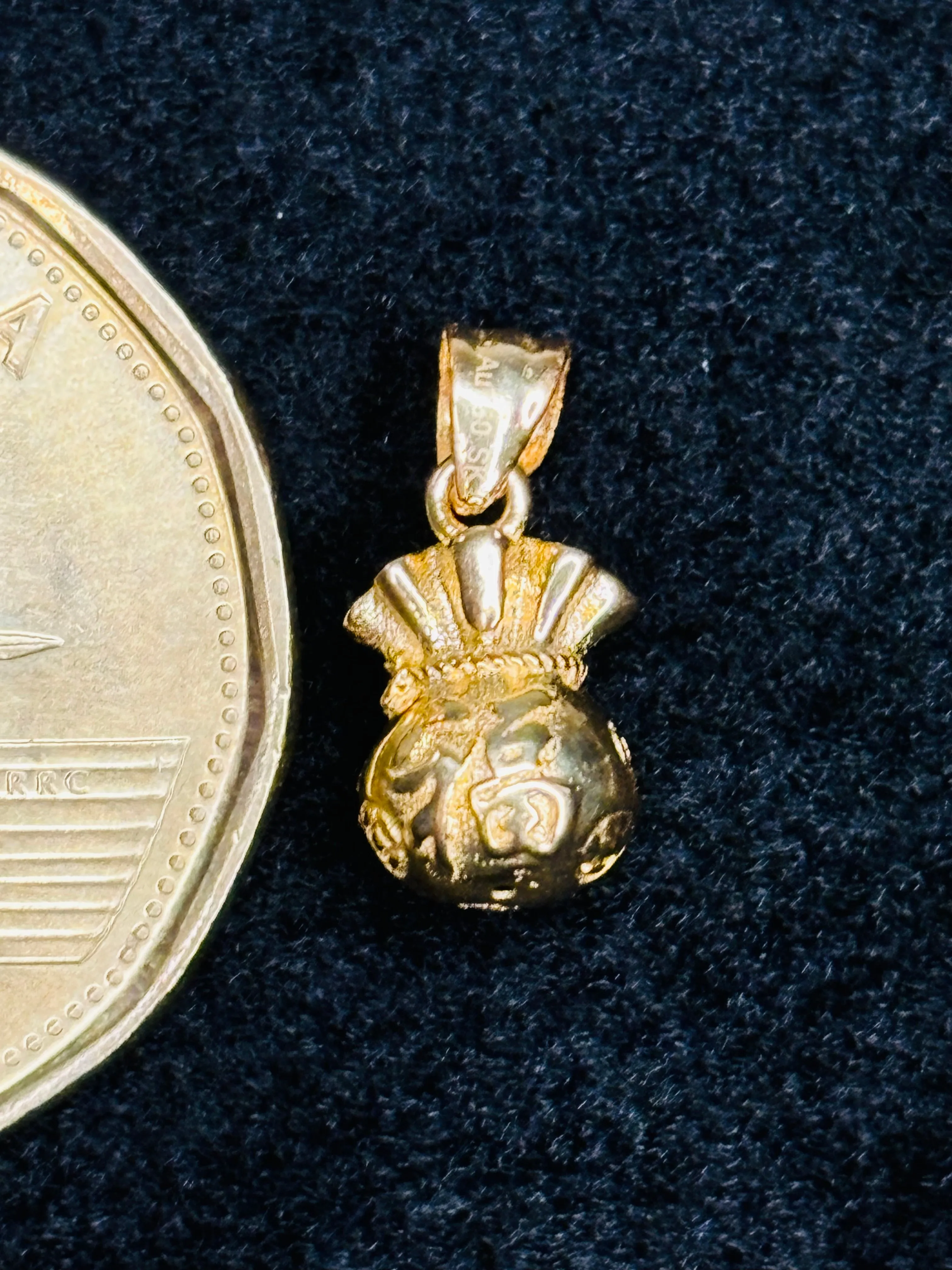 18K Gold Money Bag Pendant