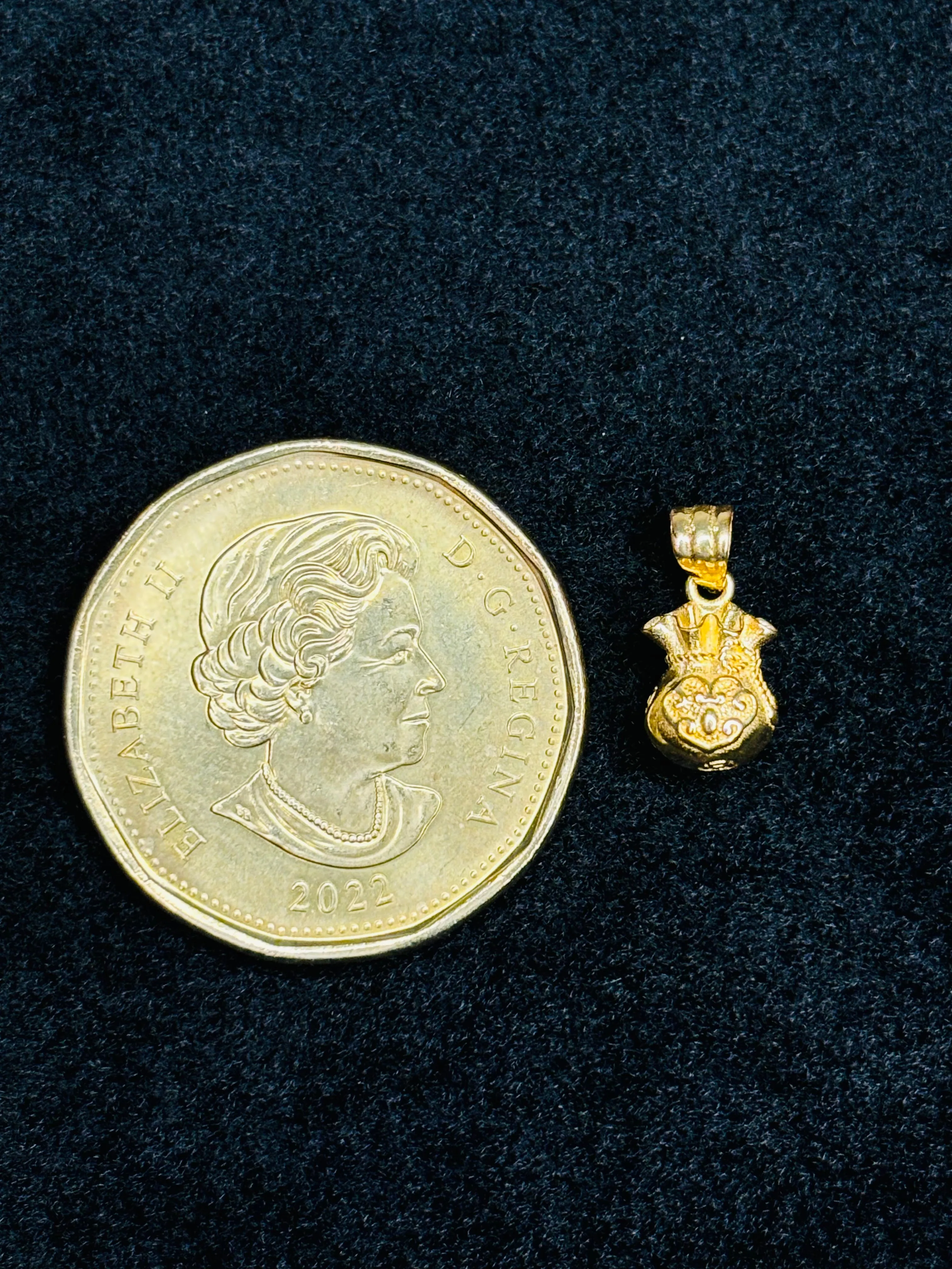 18K Gold Money Bag Pendant
