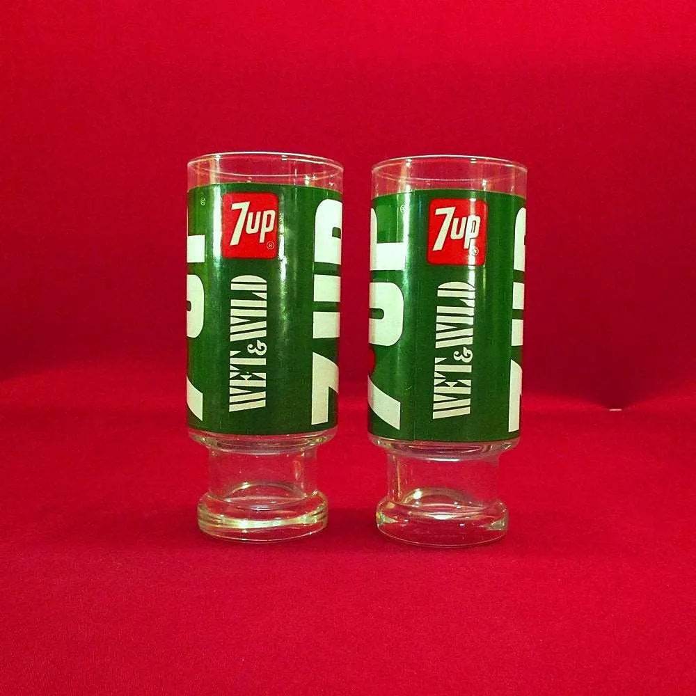 1970’s 7UP Pedestal Drinking Glasses
