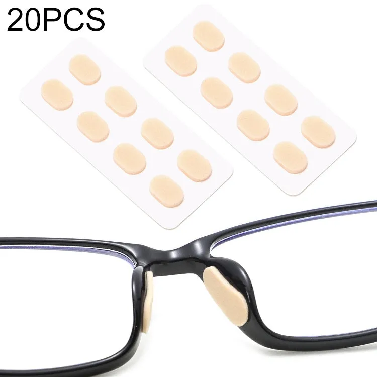 20 PCS Glasses Nose Strip Soft EVA Sponge Nose Mat Comfortable No Pressure Mark Does Not Remove Makeup Anti-Height Eye Frame Nose(Skin Color  1.0mm)