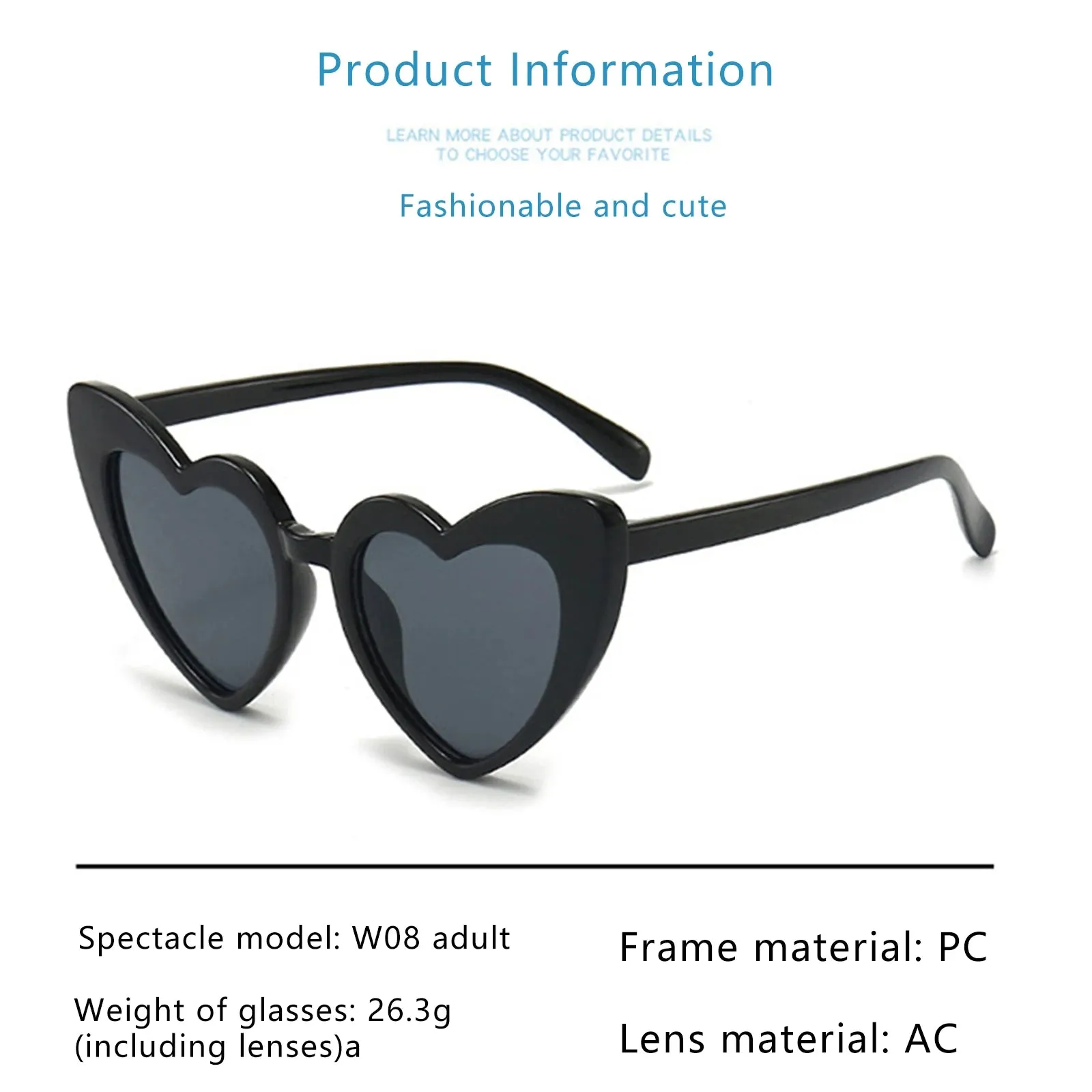 2023-01-05 Lioraitiin Family Matching Sunglasses Lightweight Heart Sun Protection Glasses for Adults Toddler Outdoor Beach