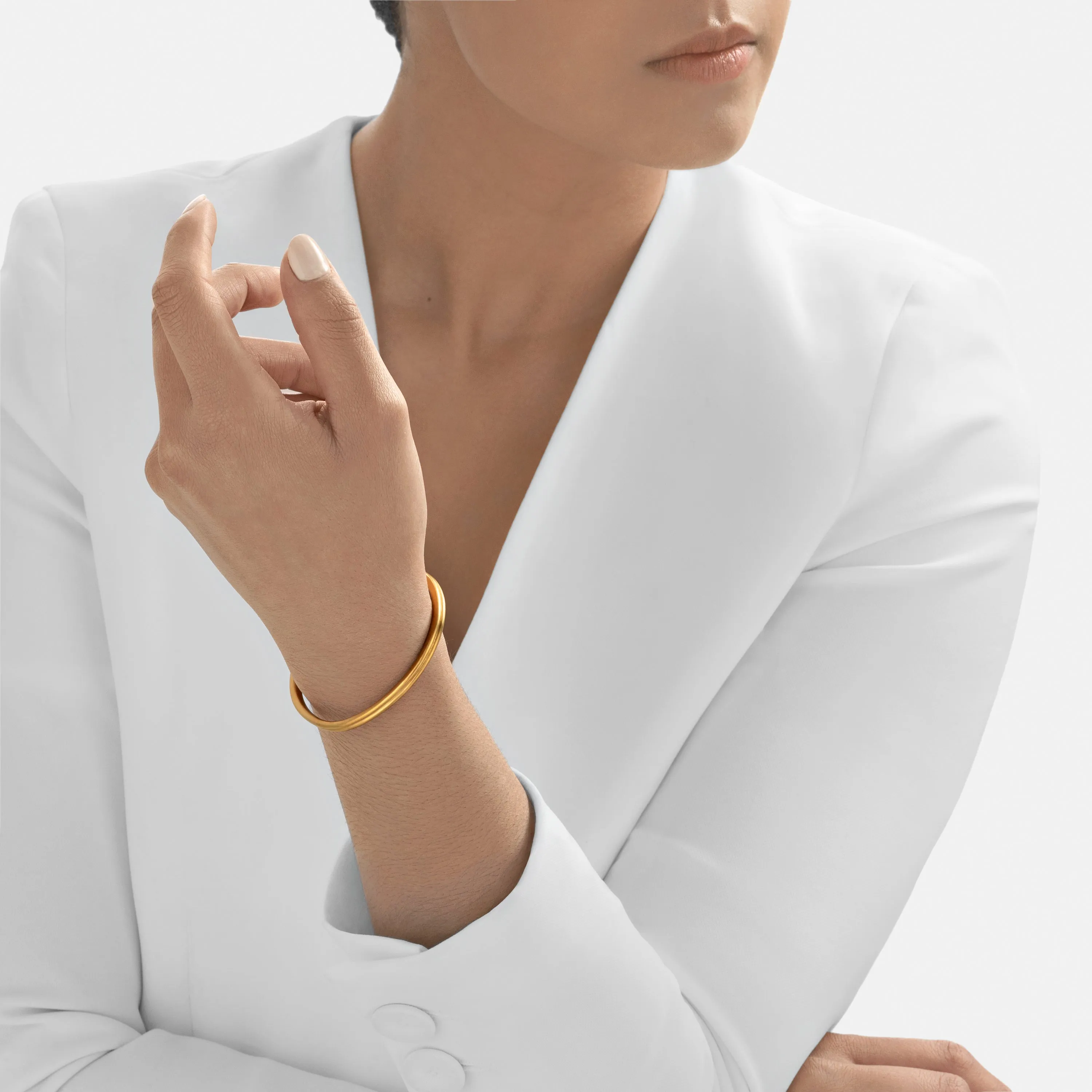 24Kt Gold Grooved Double Band Bangle