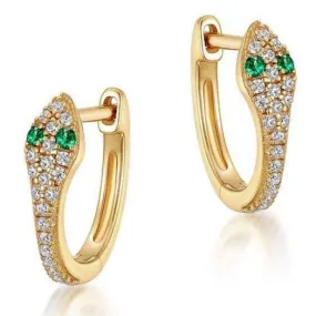 25 Sterling Silver and 18K Gold-Filled Zircon Snake Earrings