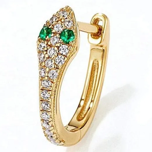 25 Sterling Silver and 18K Gold-Filled Zircon Snake Earrings