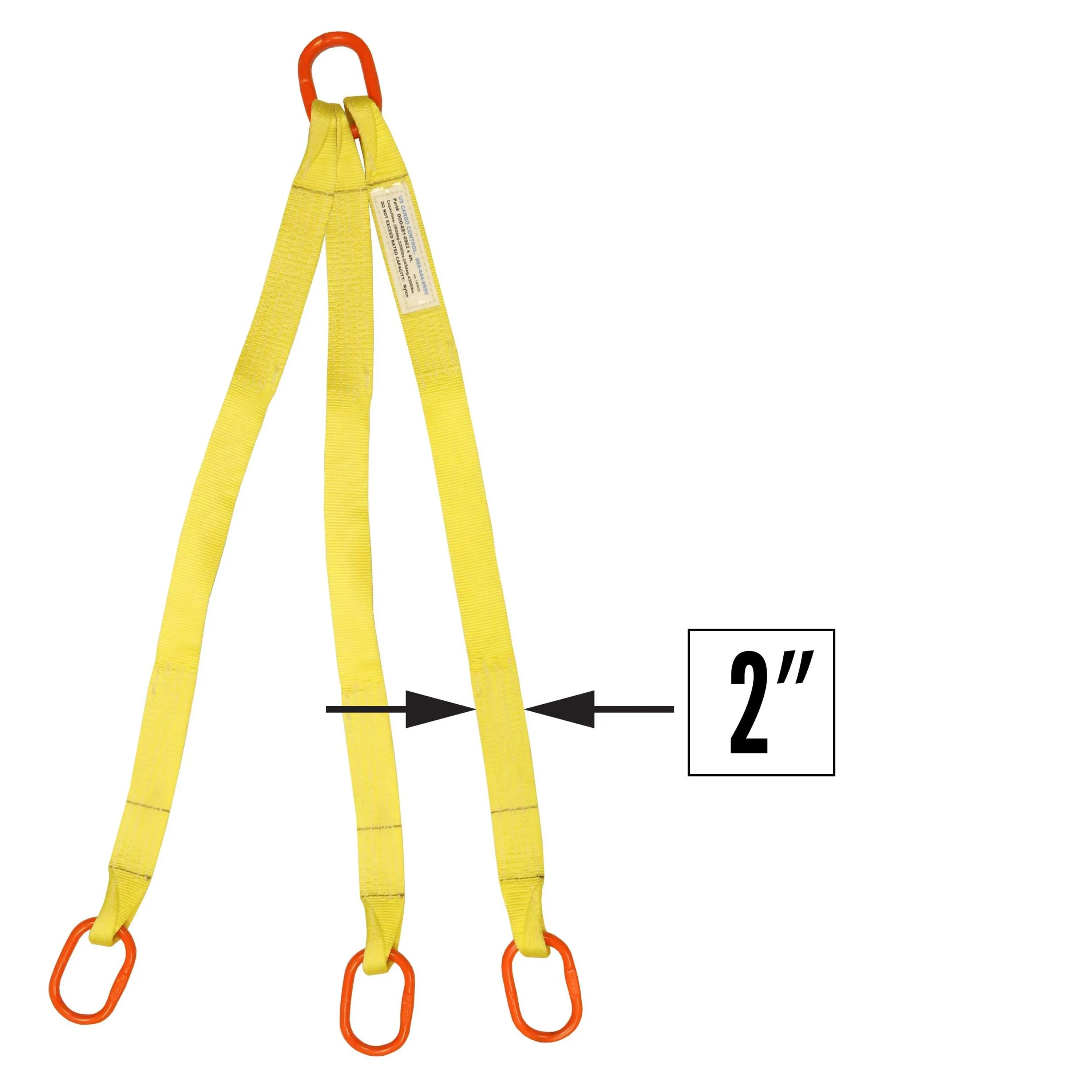 2"x7' (2 ply) Triple Leg Nylon Sling w/ Master Link Both Ends