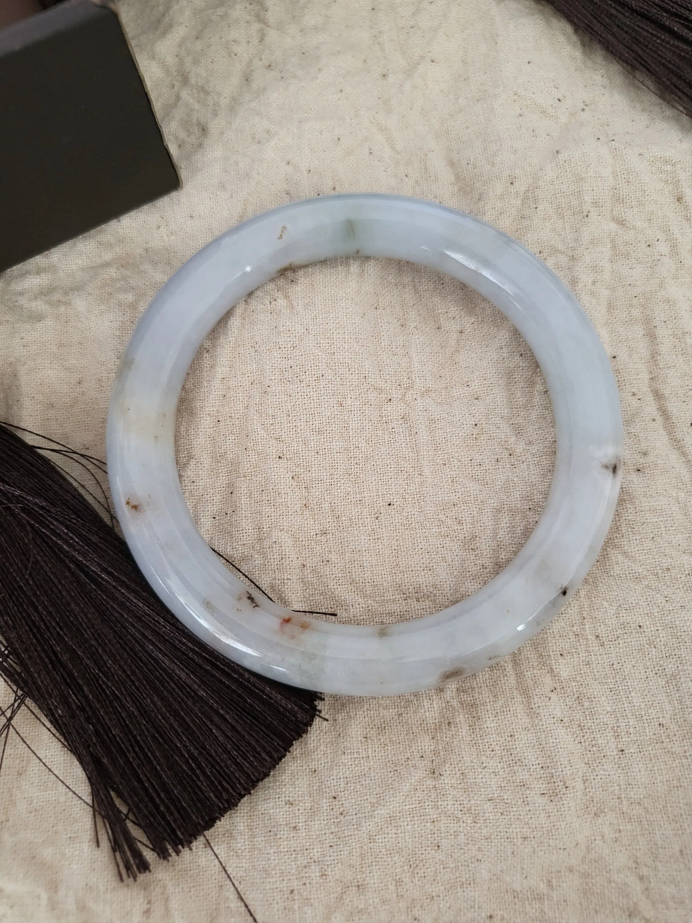 56mm Lavender Jadeite Grade A Bangle Natural Burma Jade Purple [LAVENDER DREAMS COLLECTION]