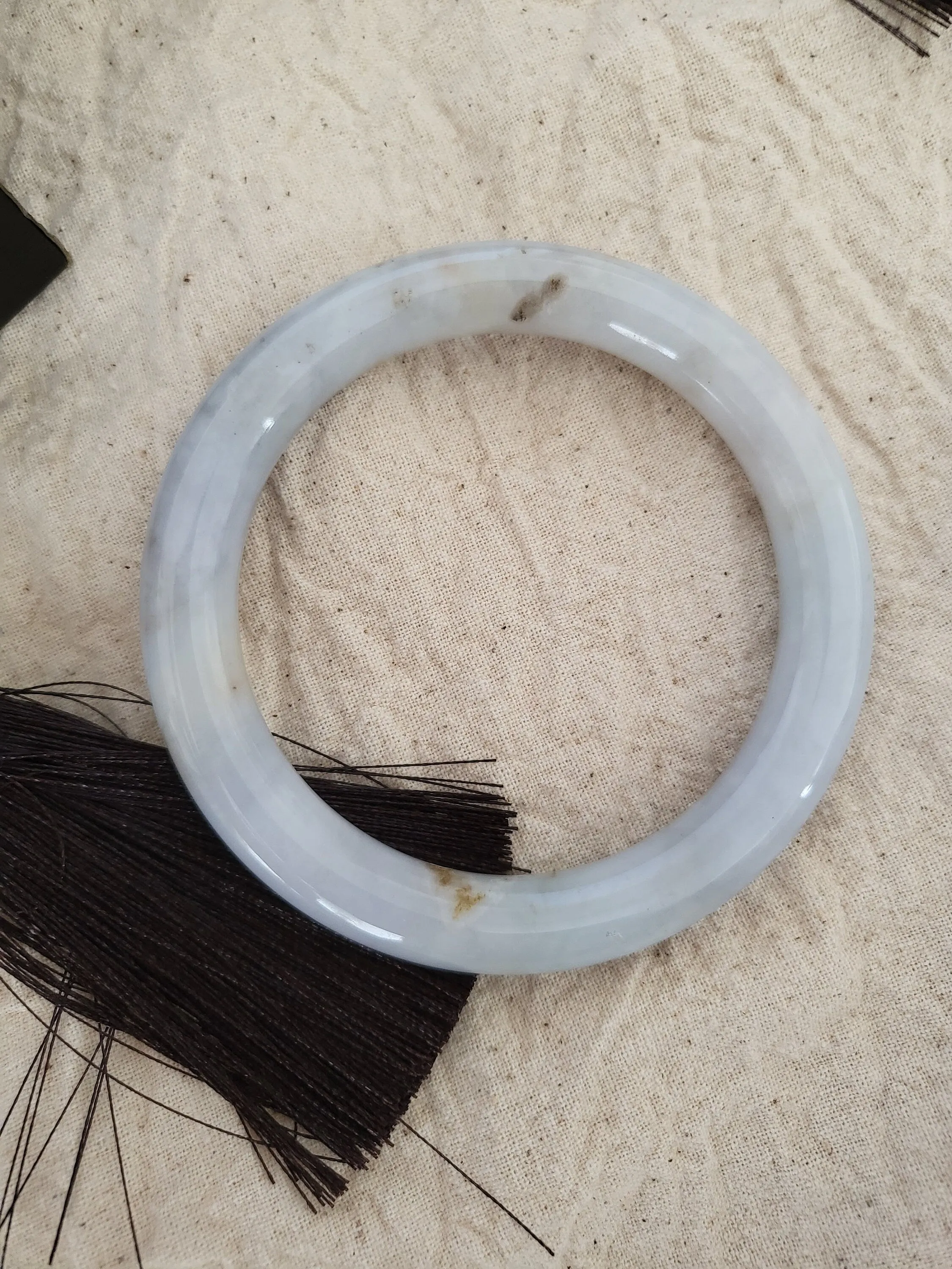 56mm Lavender Jadeite Grade A Bangle Natural Burma Jade Purple [LAVENDER DREAMS COLLECTION]