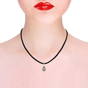 6.01 Carat 14K Solid White Gold Light Moisture Green Amethyst Diamond Necklace