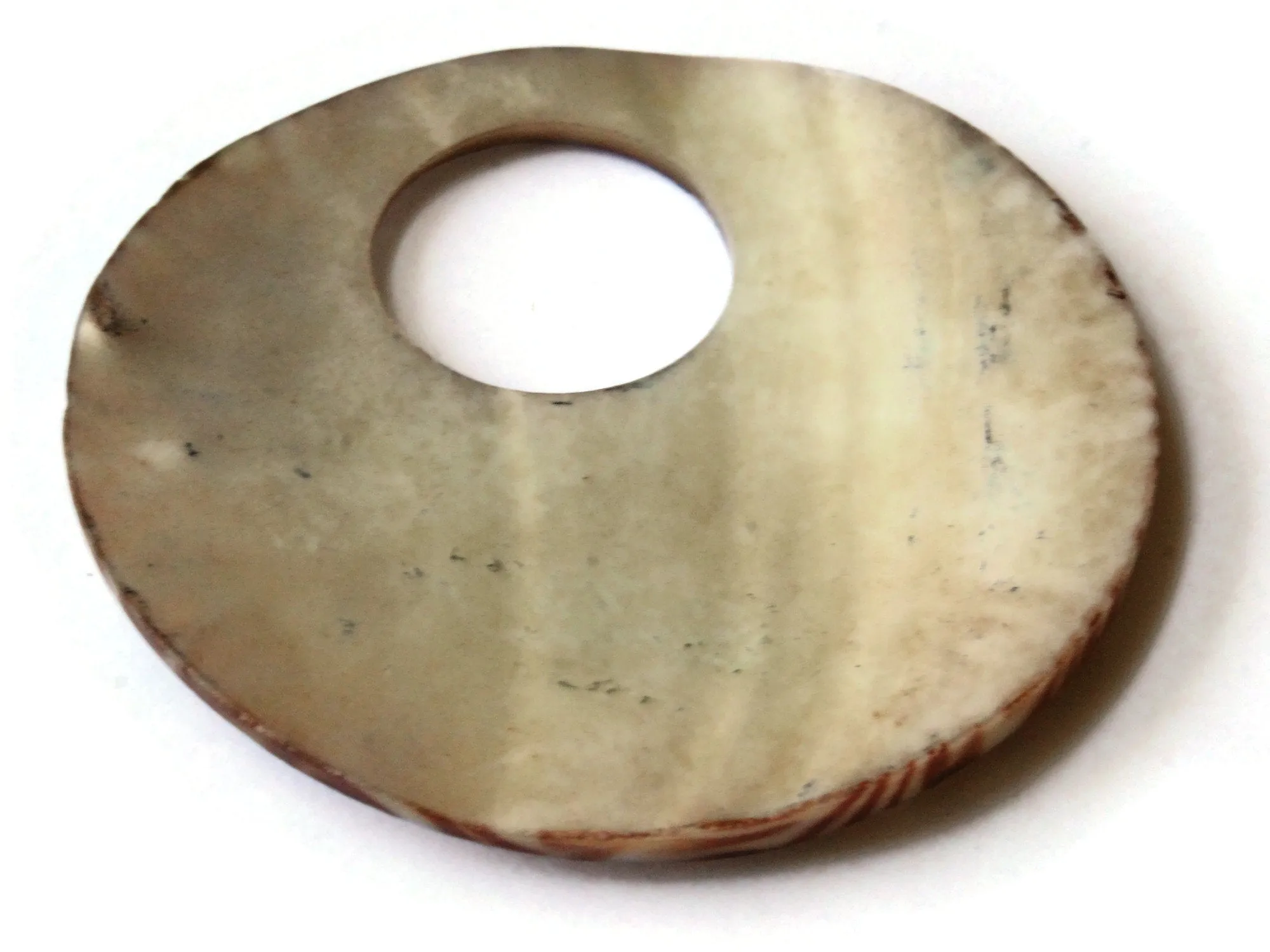 60mm Brown Swirl Printed Shell Round Go-Go Pendant