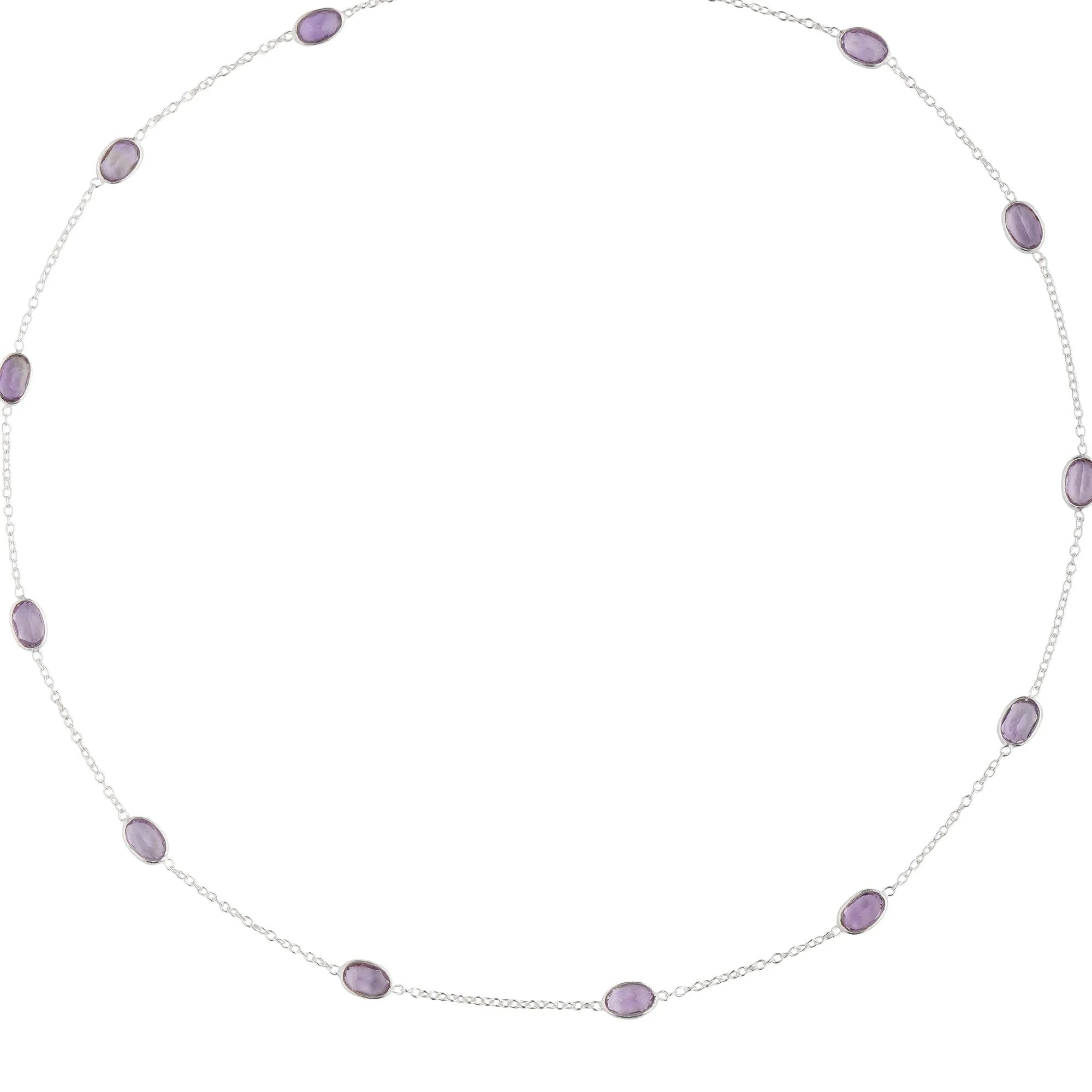 925 Sterling Silver Necklace - Amethyst Stone