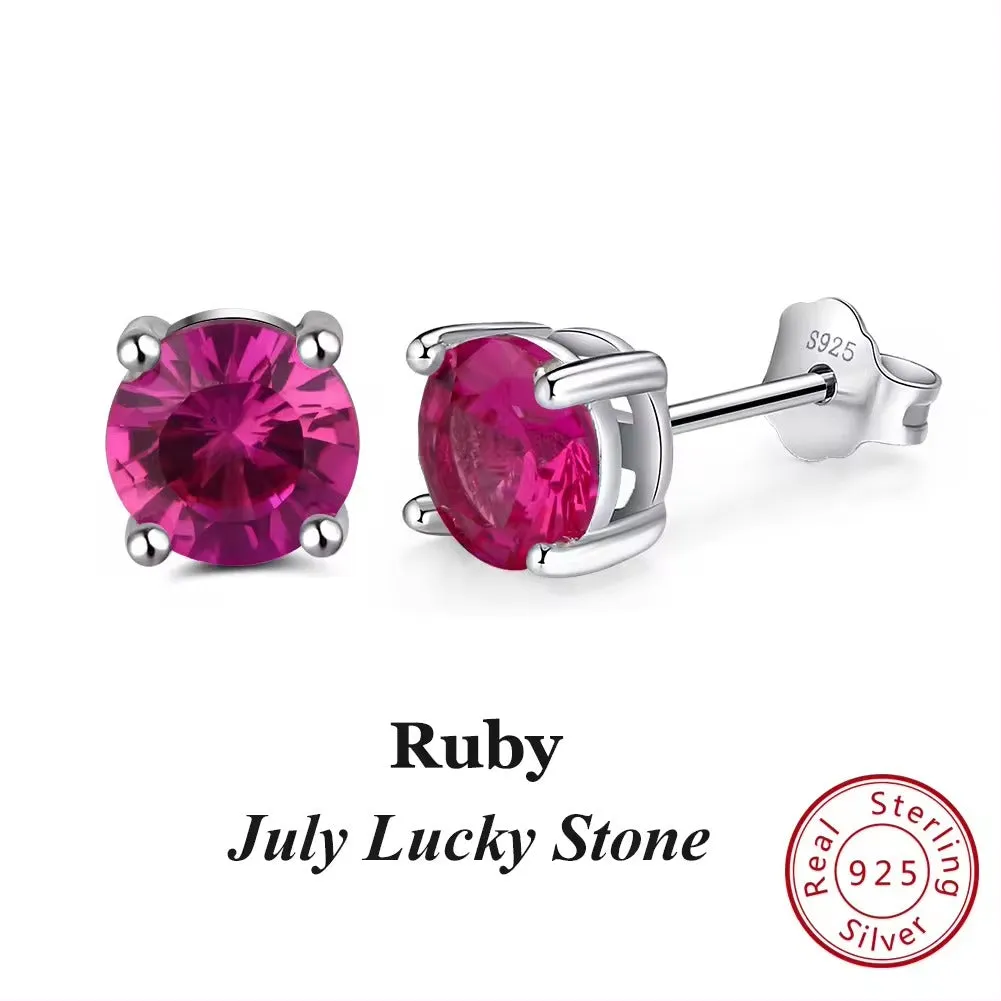 925 Sterling Silver September Birthstone Stud Earrings