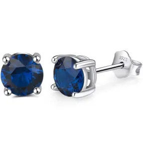 925 Sterling Silver September Birthstone Stud Earrings