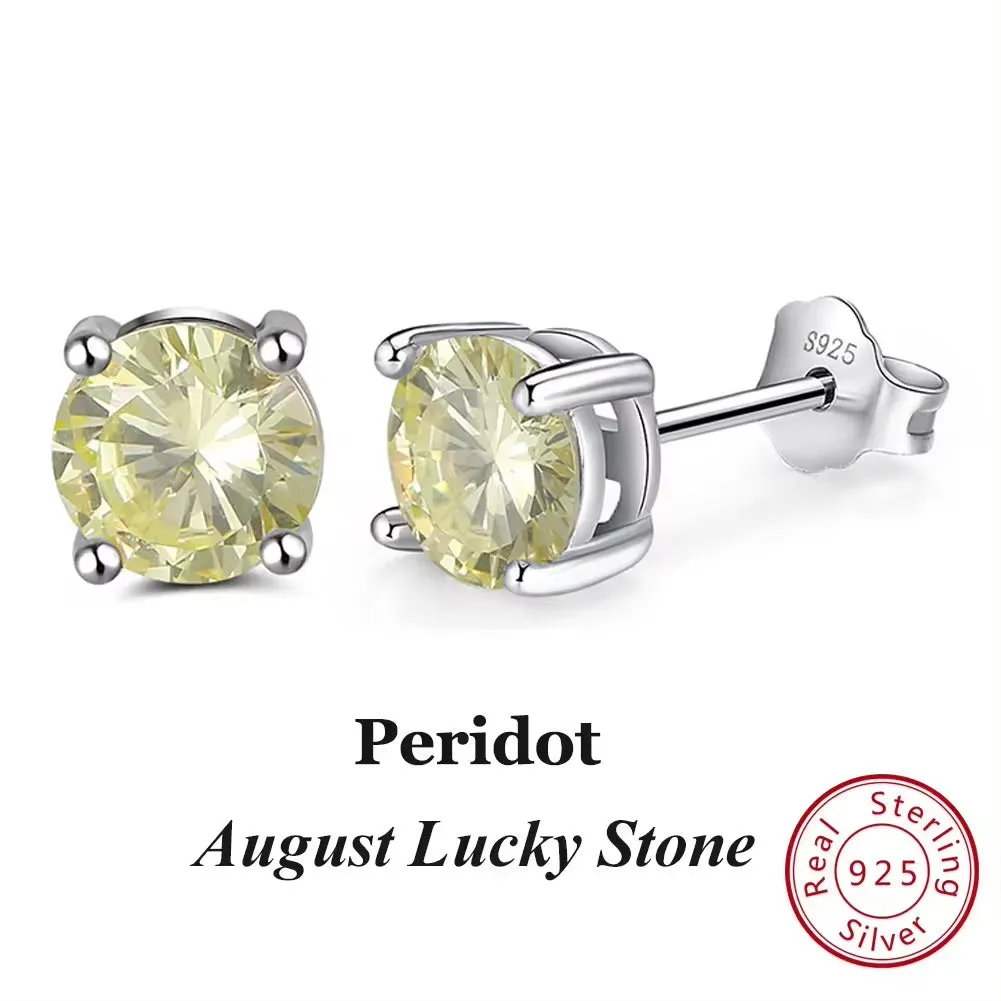 925 Sterling Silver September Birthstone Stud Earrings