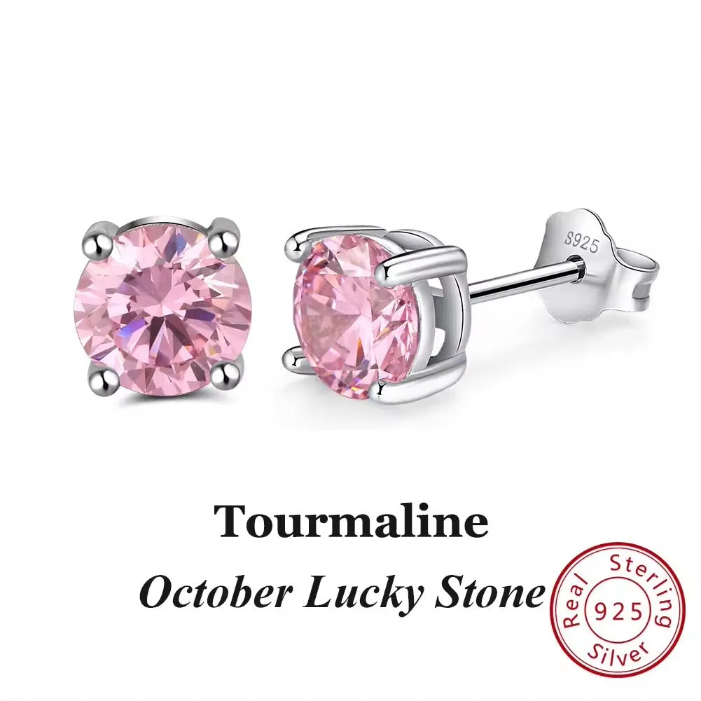 925 Sterling Silver September Birthstone Stud Earrings