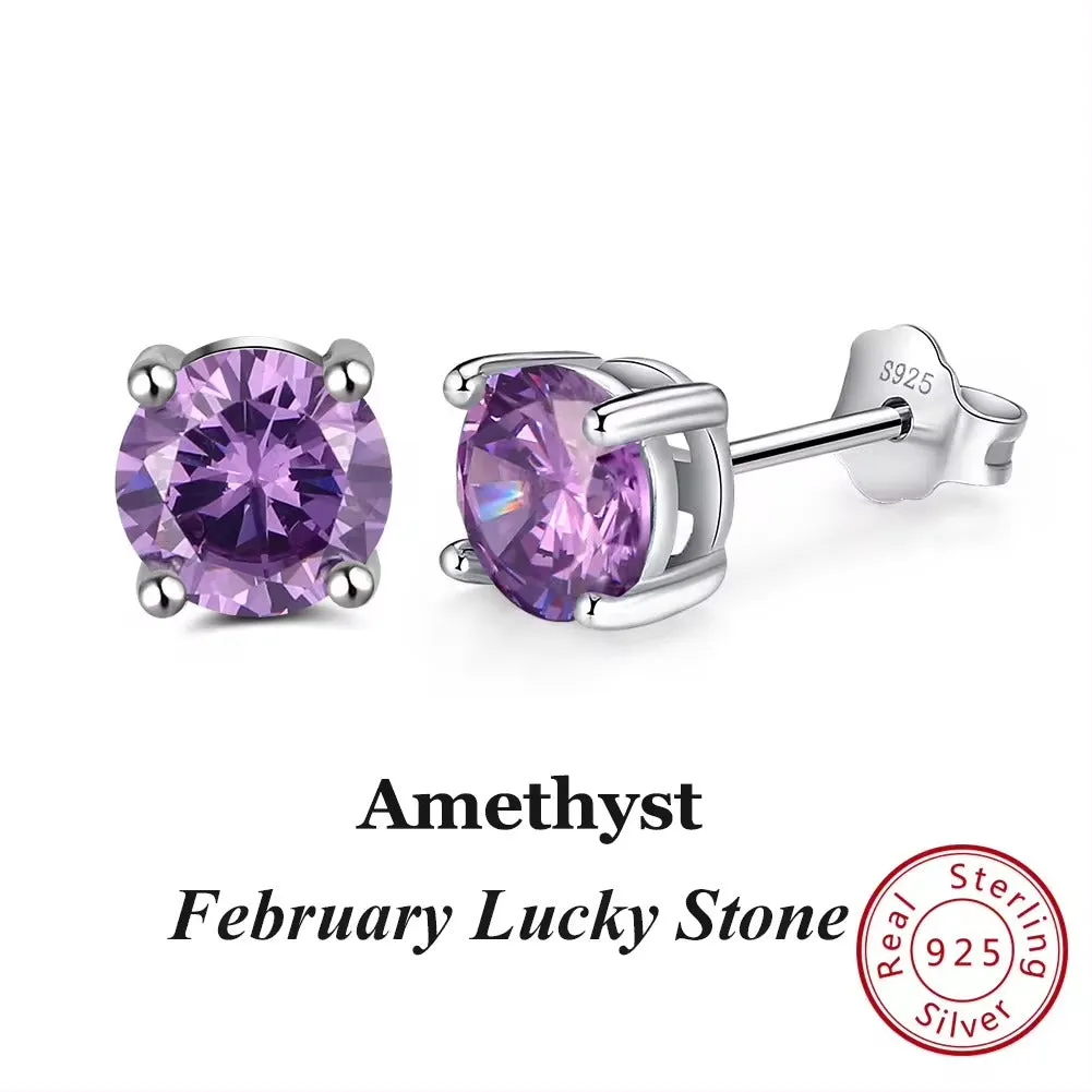 925 Sterling Silver September Birthstone Stud Earrings