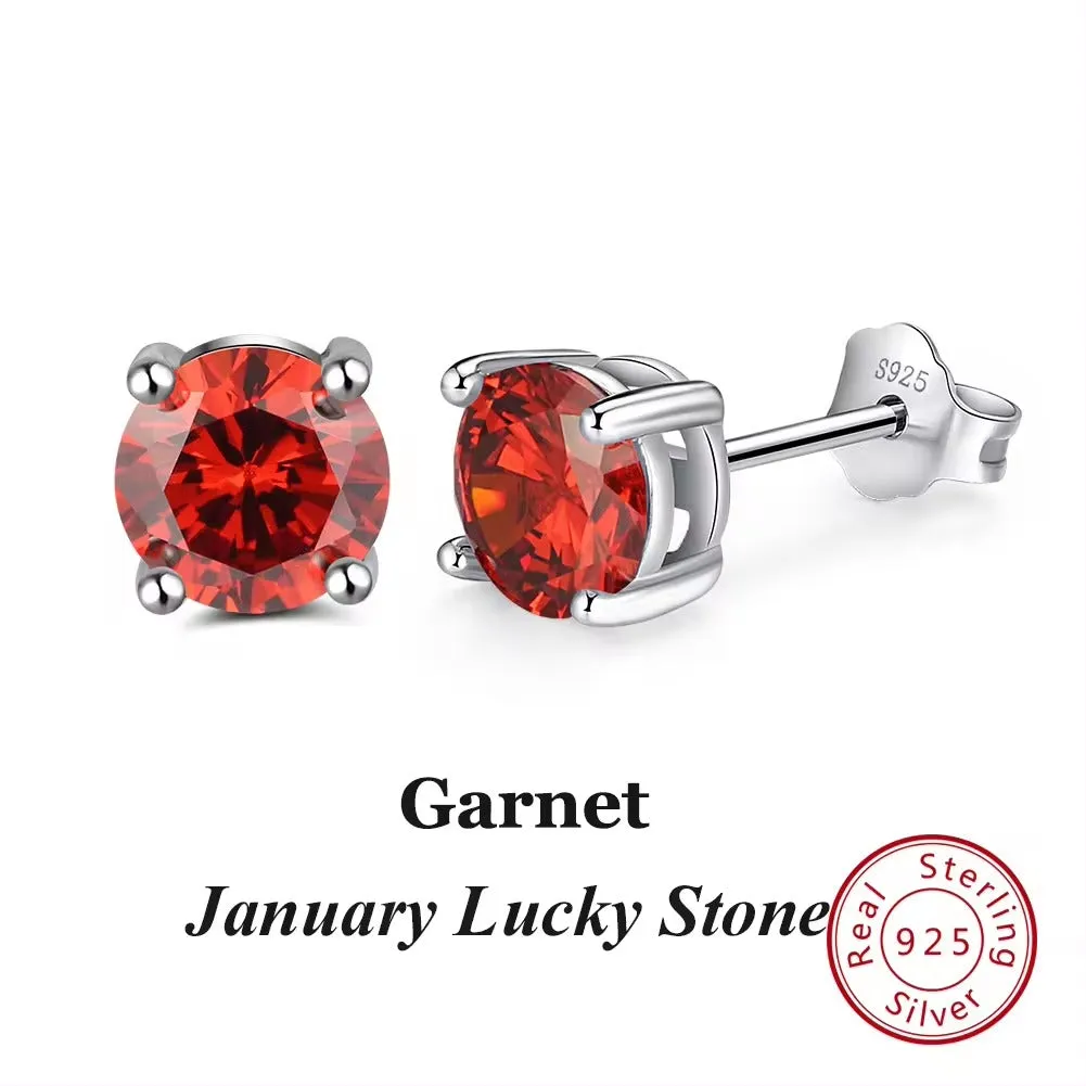 925 Sterling Silver September Birthstone Stud Earrings