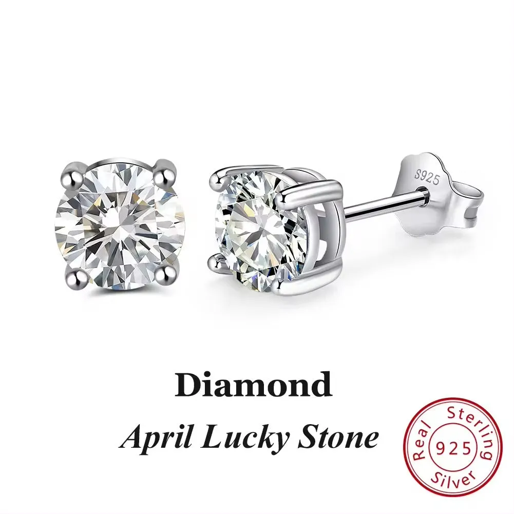 925 Sterling Silver September Birthstone Stud Earrings
