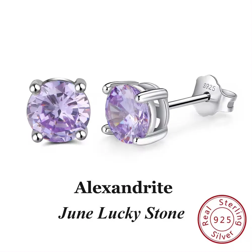 925 Sterling Silver September Birthstone Stud Earrings
