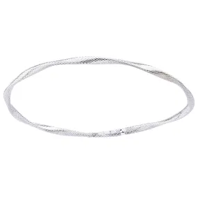 9ct White Gold Twist Bangle