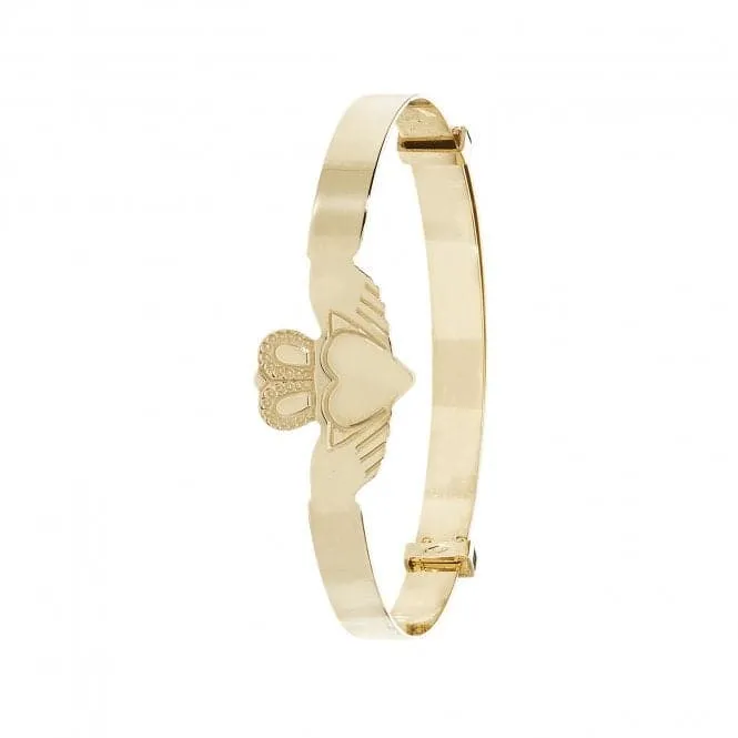 9ct Yellow Gold Diamond Cut Baby Bangle BN132