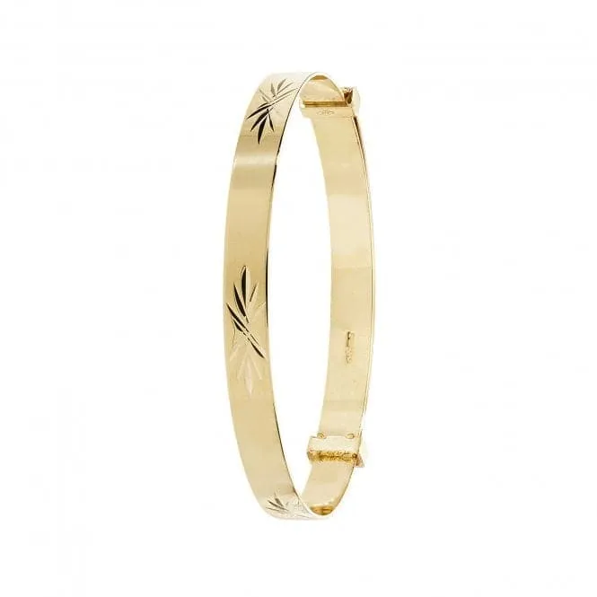 9ct Yellow Gold Diamond Cut Baby Bangle BN132