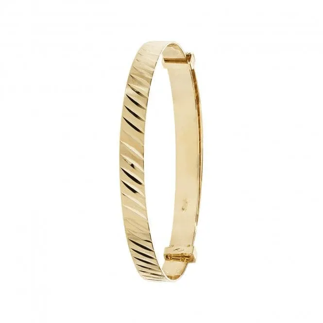 9ct Yellow Gold Diamond Cut Baby Bangle BN132