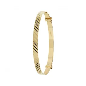 9ct Yellow Gold Diamond Cut Baby Bangle BN132