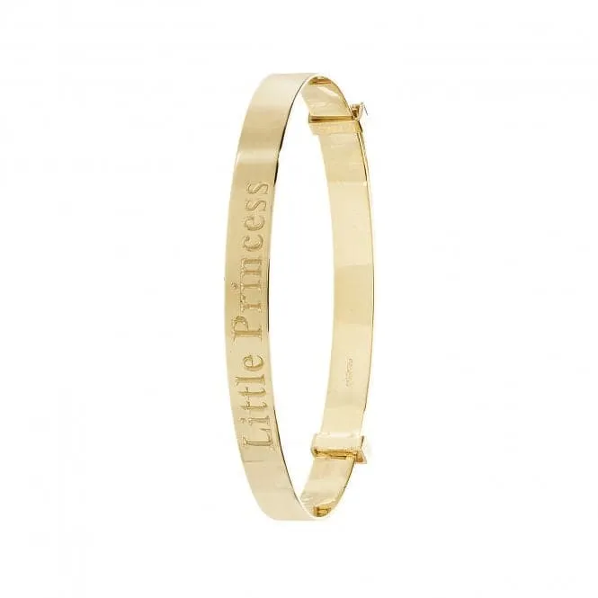 9ct Yellow Gold Diamond Cut Baby Bangle BN132