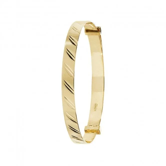 9ct Yellow Gold Diamond Cut Baby Bangle BN132