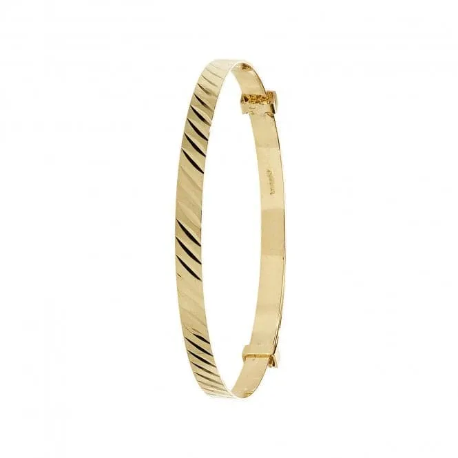 9ct Yellow Gold Diamond Cut Baby Bangle BN132