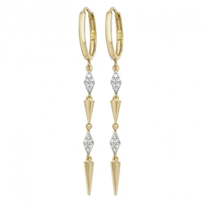 9CT Yellow Gold Drop Earrings ER1094