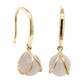 9ct Yellow Gold Rose Quartz - Of Feelings Mindfulness Earrings