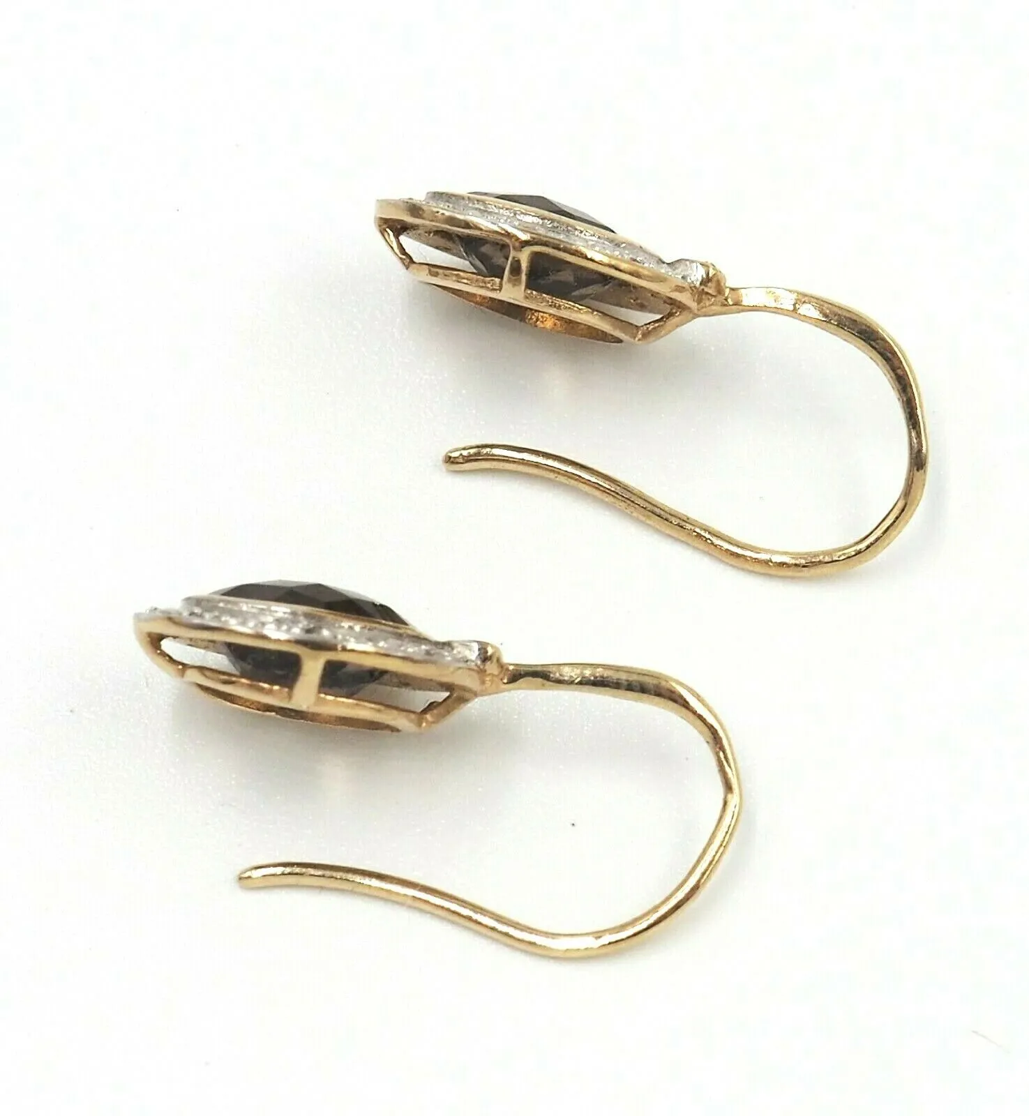 9ct Yellow Gold Smoky Quartz & Diamond Earring & Pendant Set