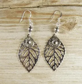 9mm Nickel Bullet Silver Nature Earrings